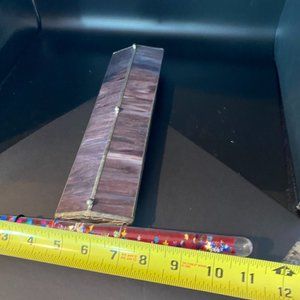 Purple Art Stained Glass Kaleidoscope Prismatic Oil wand with color glitter